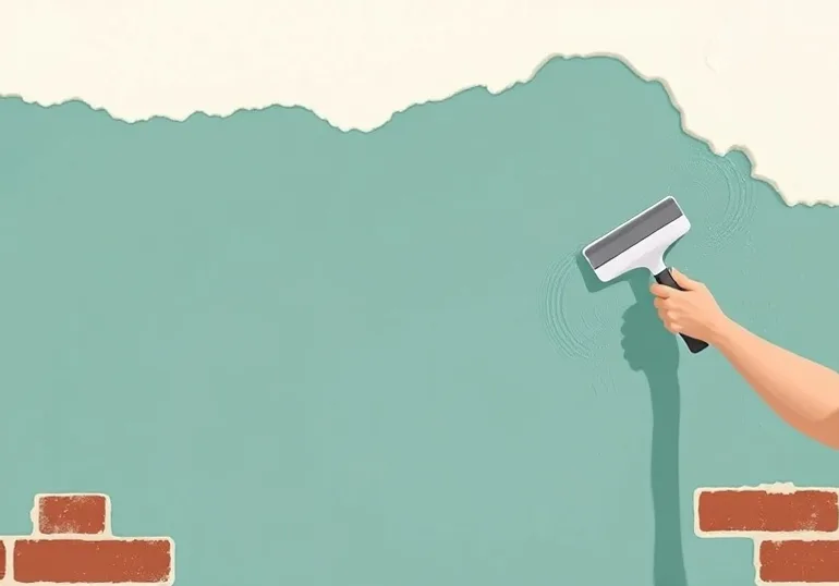 Application d'un enduit décoratif à la lisseuse sur un mur